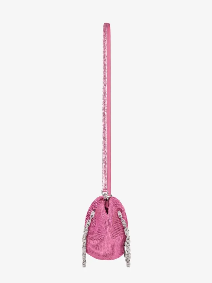 Givenchy Mini Kenny Bag In Satin With Strass Neon Pink Women Micro Bags Givenchy Mini Kenny Bag In Satin With Strass Neon Pink Women Micro Bags