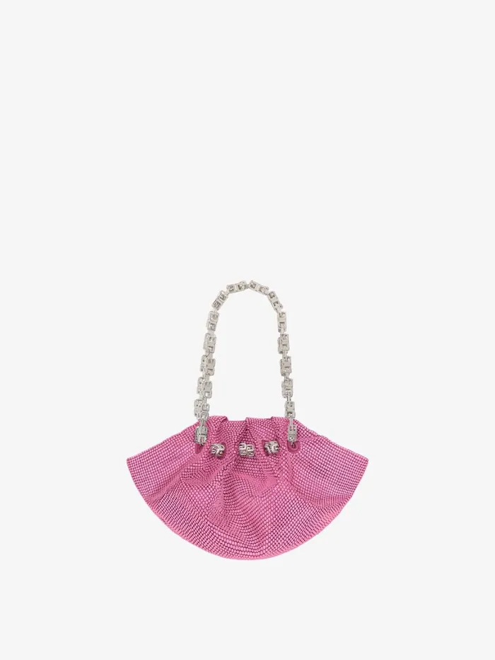 Givenchy Mini Kenny Bag In Satin With Strass Neon Pink Women Micro Bags Givenchy Mini Kenny Bag In Satin With Strass Neon Pink Women Micro Bags