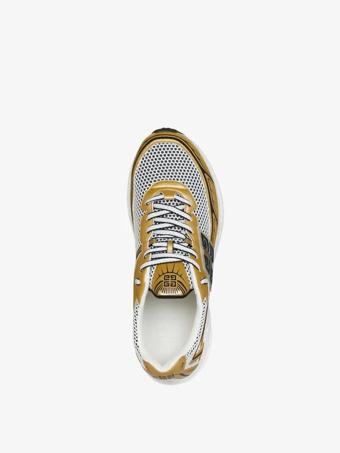Givenchy NFNTY52 Runners In Synthetic Leather And Mesh Goldenwhite Men Sneakers Givenchy NFNTY52 Runners In Synthetic Leather And Mesh Goldenwhite Men Sneakers