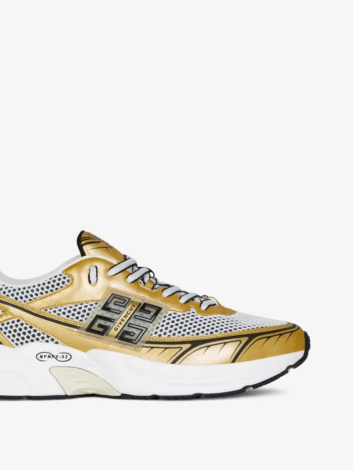 Givenchy NFNTY52 Runners In Synthetic Leather And Mesh Goldenwhite Men Sneakers Givenchy NFNTY52 Runners In Synthetic Leather And Mesh Goldenwhite Men Sneakers