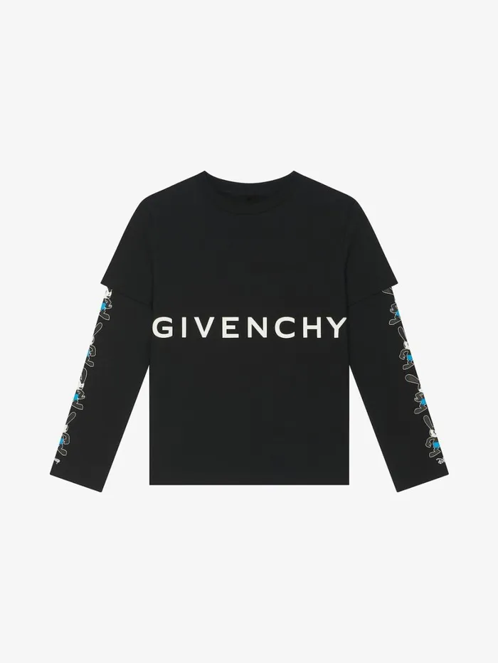 Givenchy Oswald Overlapped Tshirt In Cotton Black Men Boy 4 To 12 Years