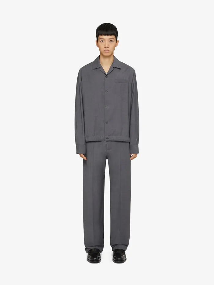 Givenchy Overshirt In Wool Medium Grey Men Shirts