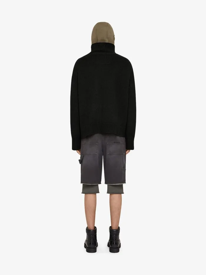Givenchy Oversized Turtleneck Sweater In Cashmere Black Men Knitwear