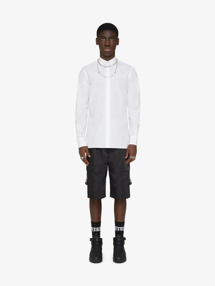 Givenchy Shirt In 4G Embroidered Poplin White Men Shirts