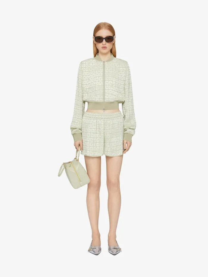 Givenchy Shorts In 4G Jacquard Almond Green Women Pants and Shorts