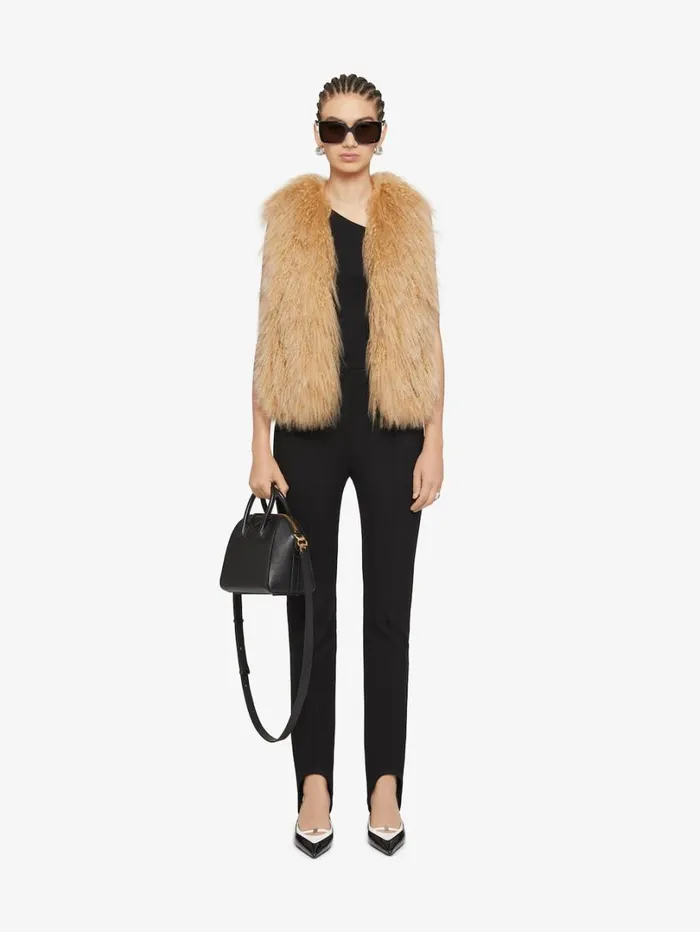 Givenchy Sleeveless Jacket In Fur Desert Women Coats and Jackets