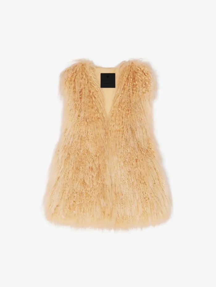 Givenchy Sleeveless Jacket In Fur Desert Women Coats and Jackets