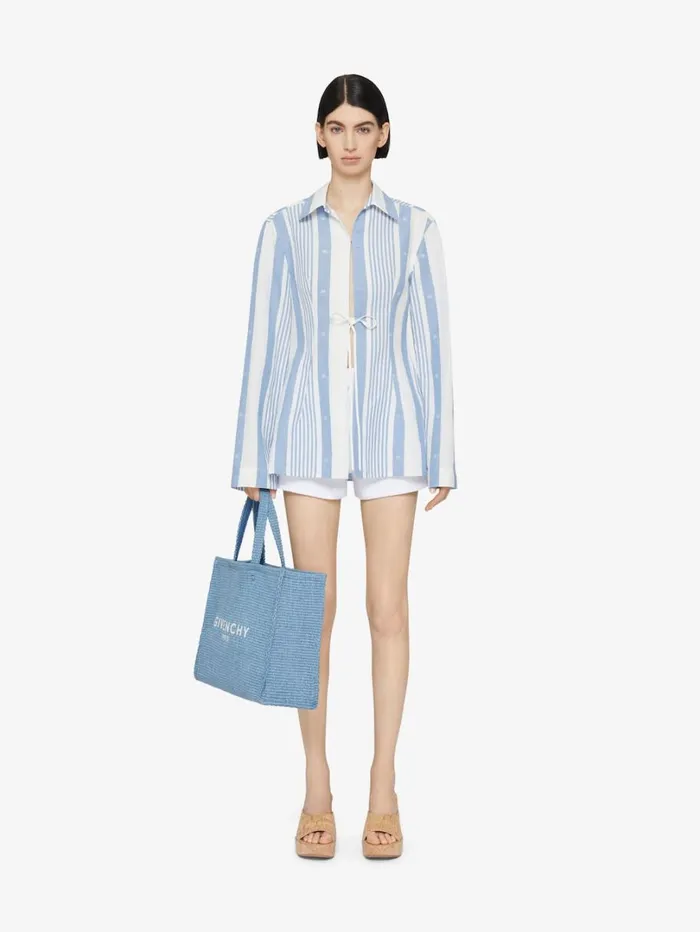 Givenchy Slim Fit Shorts In Denim White Women Pants and Shorts