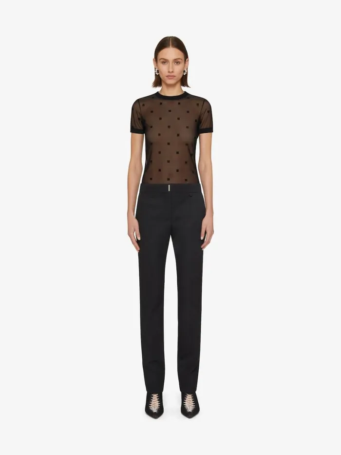 Givenchy Slim Fit Tshirt In 4G Tulle Black Women TShirts