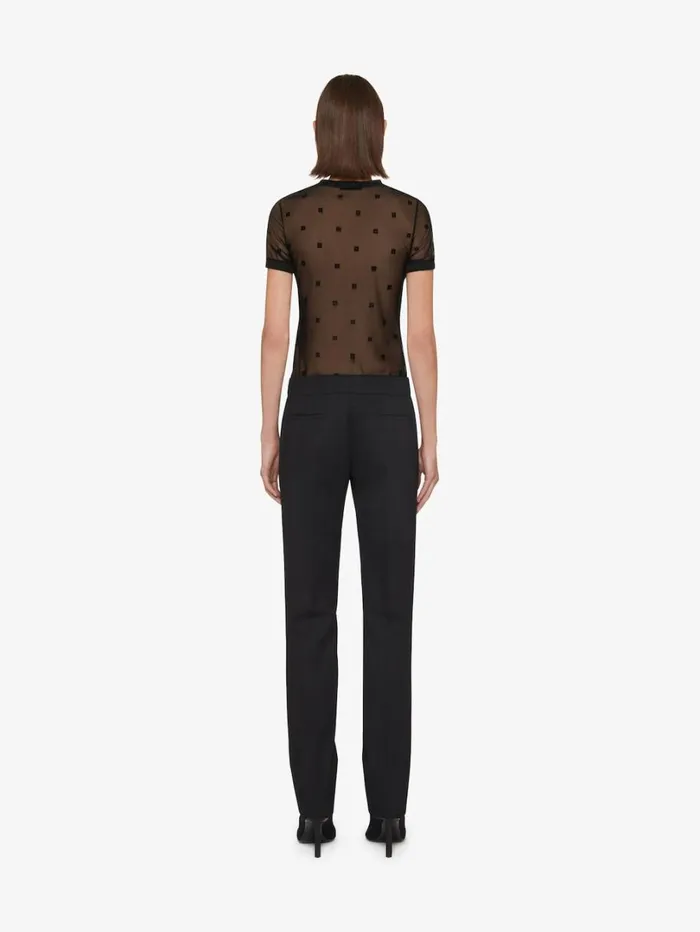Givenchy Slim Fit Tshirt In 4G Tulle Black Women TShirts