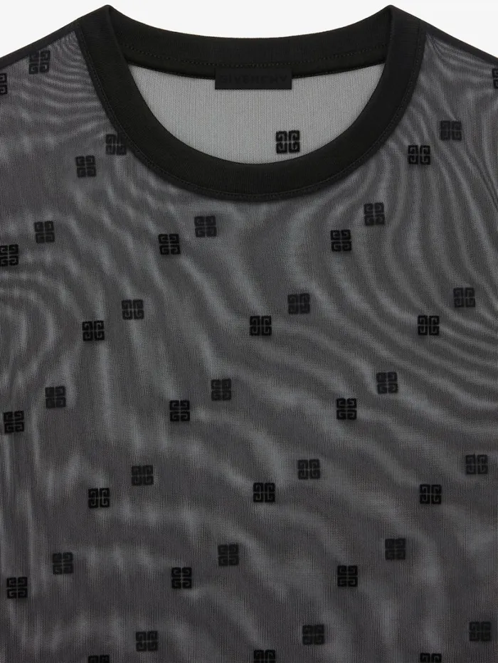 Givenchy Slim Fit Tshirt In 4G Tulle Black Women TShirts