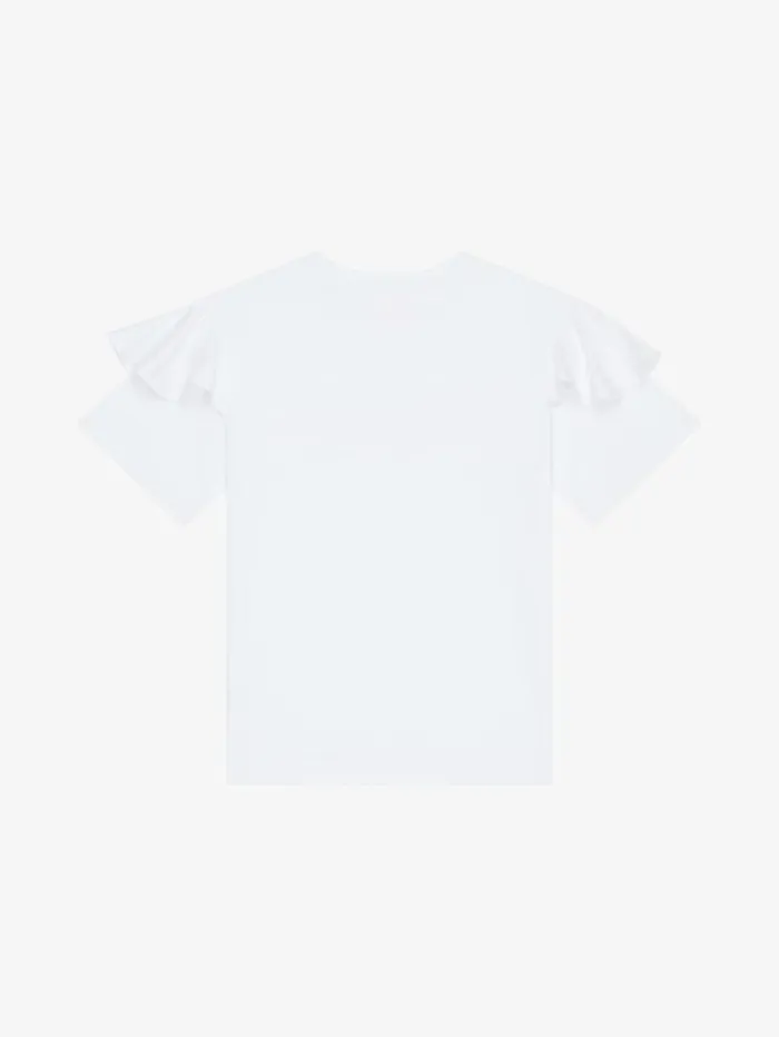 Givenchy Tshirt In Jersey With Ruffles White Women Girl 4 To 12 Years Givenchy Tshirt In Jersey With Ruffles White Women Girl 4 To 12 Years