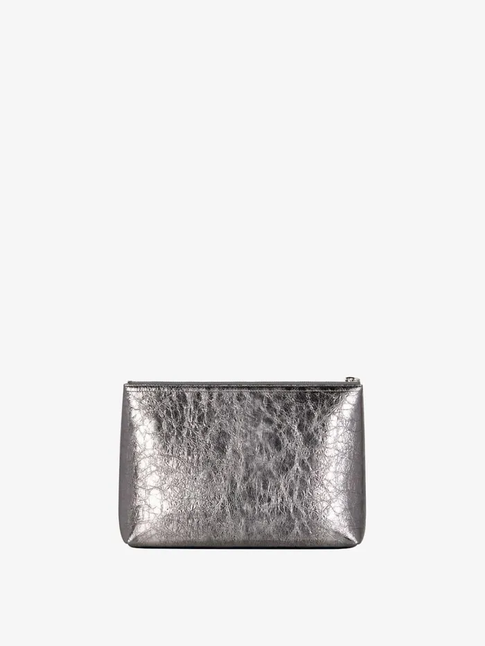 Givenchy Voyou Pouch In Laminated Leather Silvery Grey Women Wallets and Card Holders Givenchy Voyou Pouch In Laminated Leather Silvery Grey Women Wallets and Card Holders