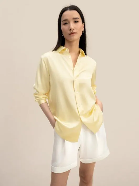 Golden Cocoon Tailored Shirt Women Blouses Lilysilk Shirts