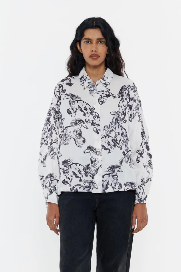 Gray Greyhound Boxy Shirt Galgo Big Grey Women Bimba Y Lola Total Look Gray Greyhound Boxy Shirt Galgo Big Grey Women Bimba Y Lola Total Look