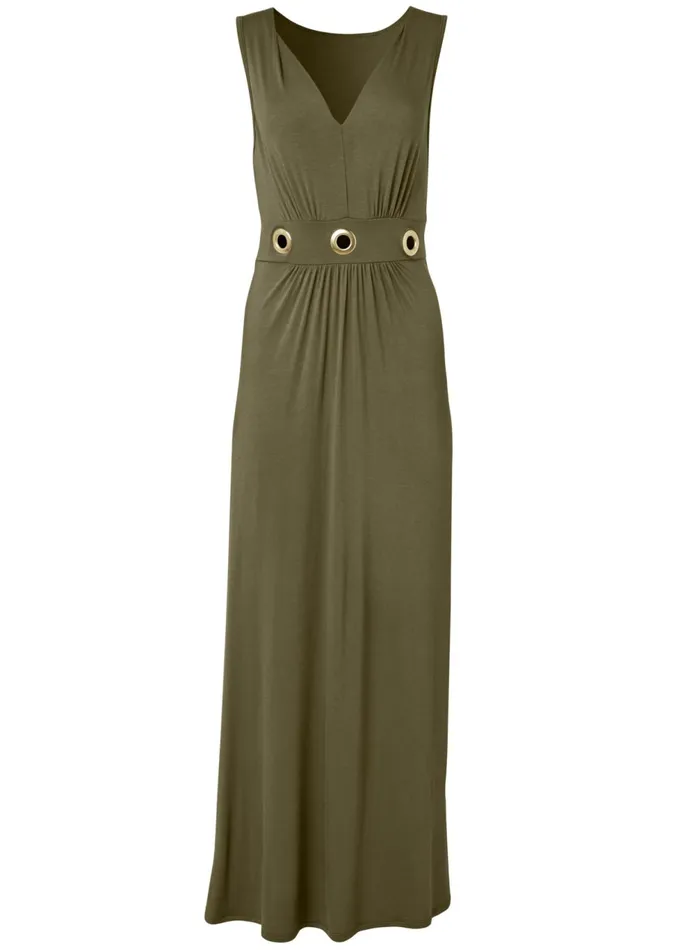GROMMET DETAIL MAXI DRESS Olive Women VENUS Sundresses