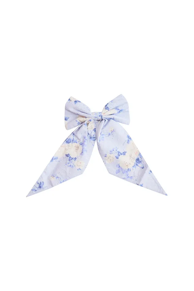 Hair Accessories Women LoveShackFancy Patchouli Fragrance Print Bow Clip Whisper Blue
