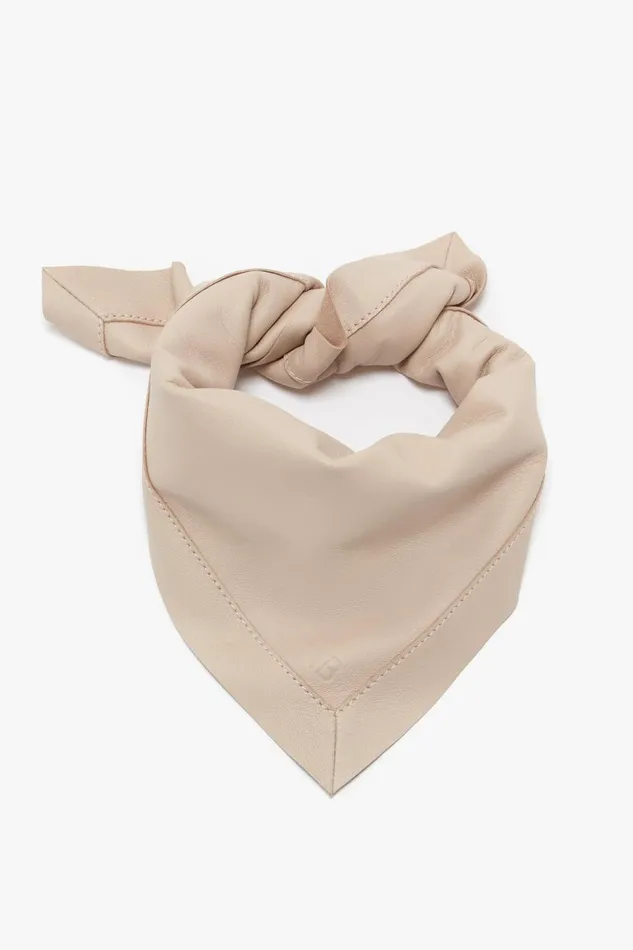 Hats and Scarves Women Victoria Beckham Leather Scarf In Taupe