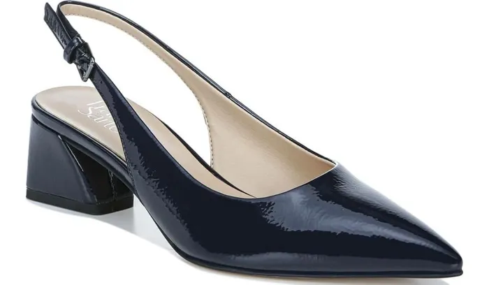 Heels Women Franco Sarto Franco Racer Slingback Pump Midnight Patent Faux Leather Heels Women Franco Sarto Franco Racer Slingback Pump Midnight Patent Faux Leather