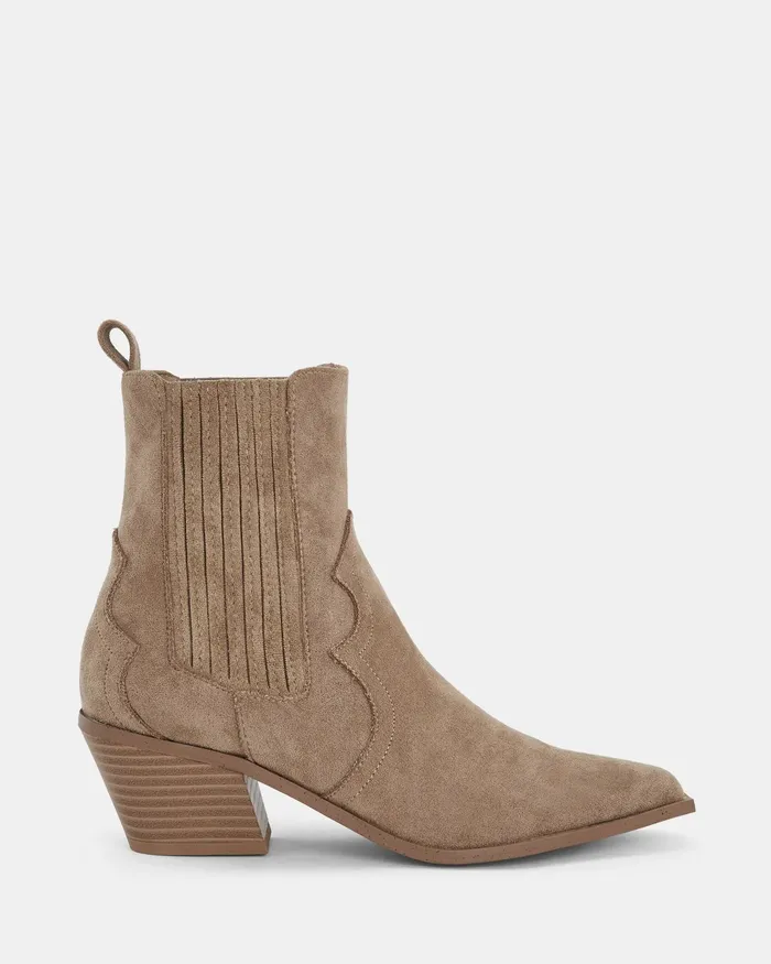 HOGGLE TAUPE Slip On Boots Women Cowboy Boots NOVO Shoes
