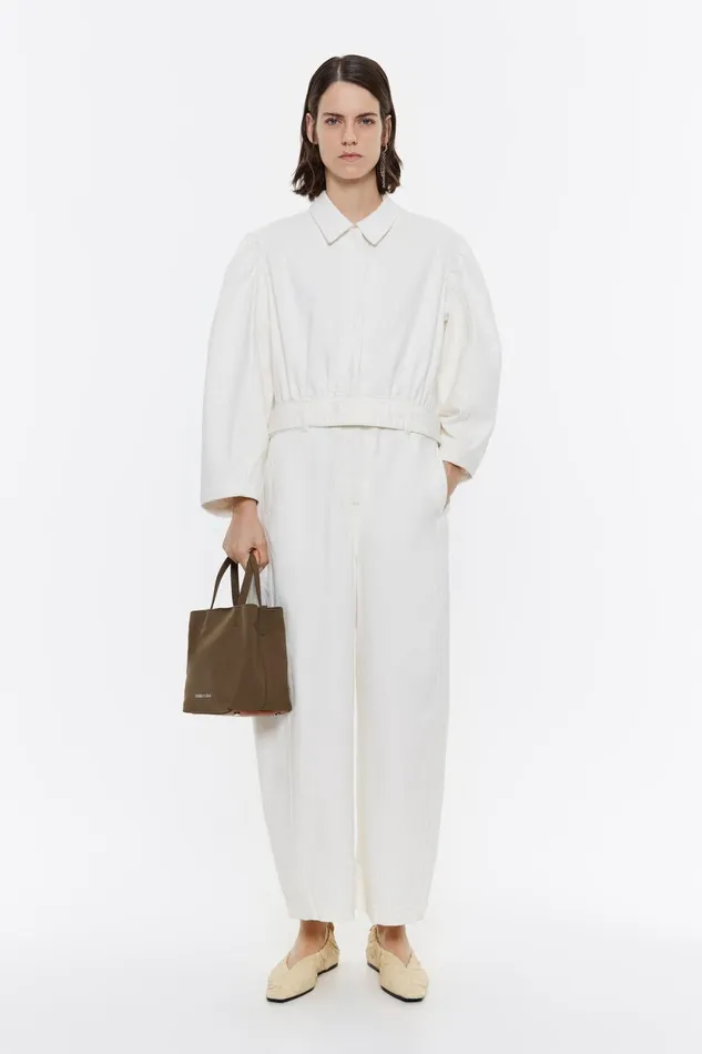 Ivory Denim Jumpsuit Ivory Women Bimba Y Lola Dresses And Jumpsuits Ivory Denim Jumpsuit Ivory Women Bimba Y Lola Dresses And Jumpsuits