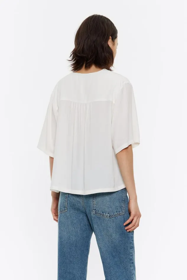 Ivory Tie Scarf Top Ivory Women Bimba Y Lola Shirts Ivory Tie Scarf Top Ivory Women Bimba Y Lola Shirts