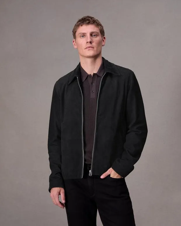 Jackets and Coats Men Rag and Bone Melrose Suede Jacket Black