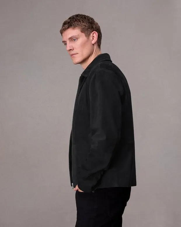 Jackets and Coats Men Rag and Bone Melrose Suede Jacket Black