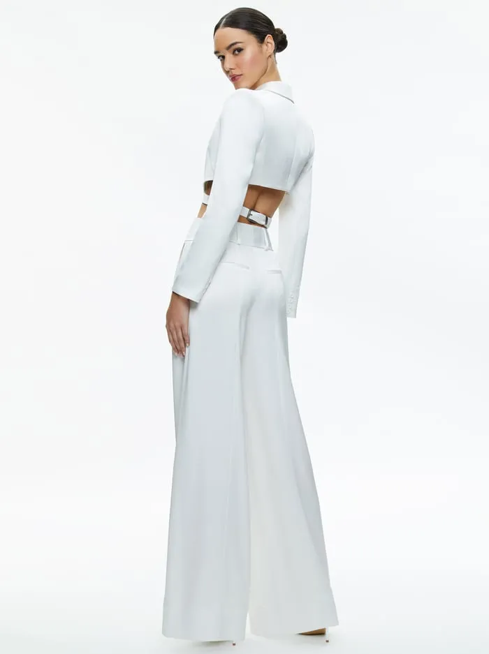 Jackets Coats Women Alice Olivia Leone Cropped Wrap Blazer Off White