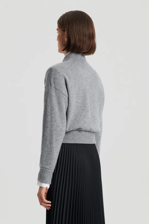 Jackets Women Scanlan Theodore CASHMERE BOMBER Grey Melange Jackets Women Scanlan Theodore CASHMERE BOMBER Grey Melange