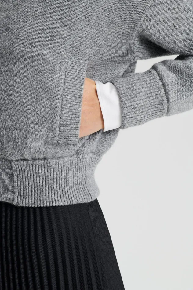 Jackets Women Scanlan Theodore CASHMERE BOMBER Grey Melange Jackets Women Scanlan Theodore CASHMERE BOMBER Grey Melange