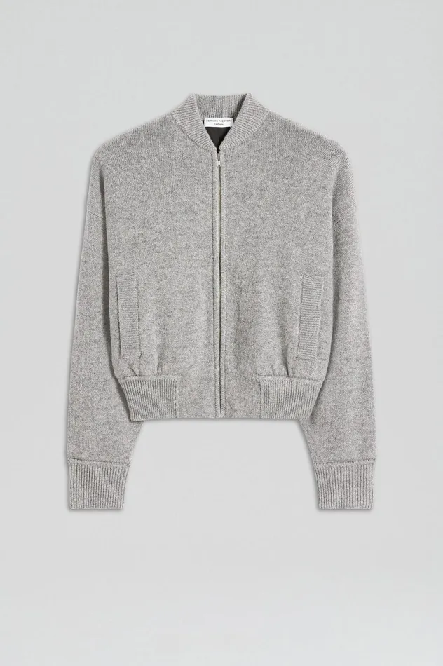 Jackets Women Scanlan Theodore CASHMERE BOMBER Grey Melange Jackets Women Scanlan Theodore CASHMERE BOMBER Grey Melange