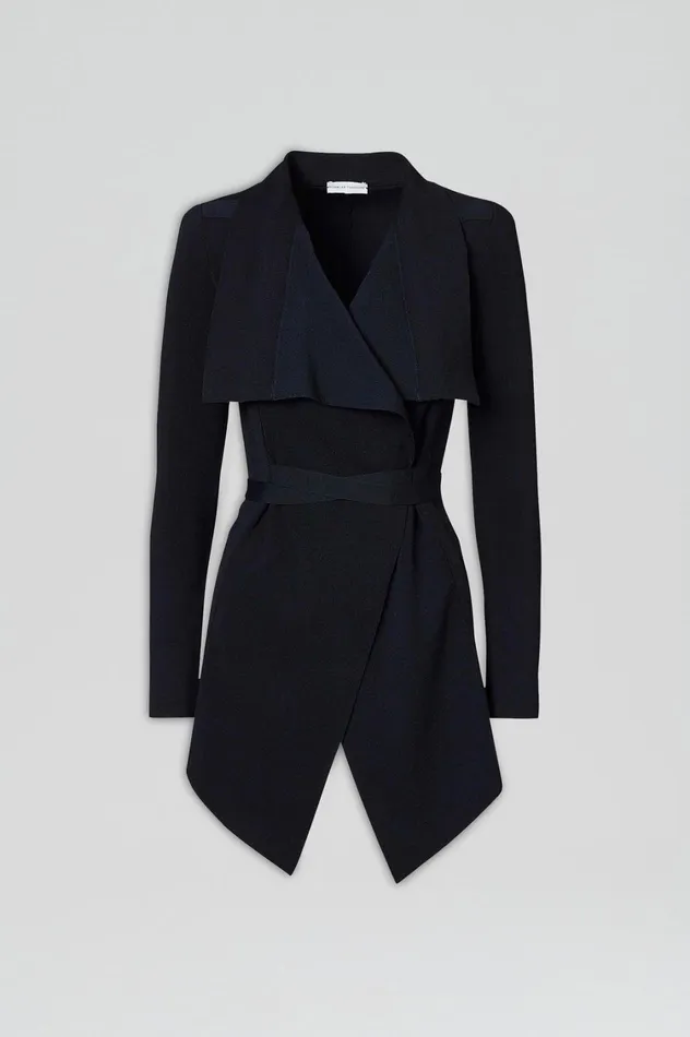 Jackets Women Scanlan Theodore CREPE KNIT DRAPE FRONT JACKET Navy Jackets Women Scanlan Theodore CREPE KNIT DRAPE FRONT JACKET Navy