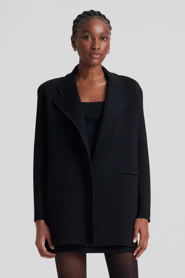 Jackets Women Scanlan Theodore CREPE KNIT LOOSE TAILORED JACKET Black Jackets Women Scanlan Theodore CREPE KNIT LOOSE TAILORED JACKET Black