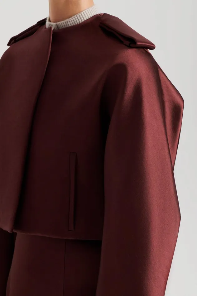 Jackets Women Scanlan Theodore SATIN COCOON SLEEVE JACKET Burgundy Jackets Women Scanlan Theodore SATIN COCOON SLEEVE JACKET Burgundy