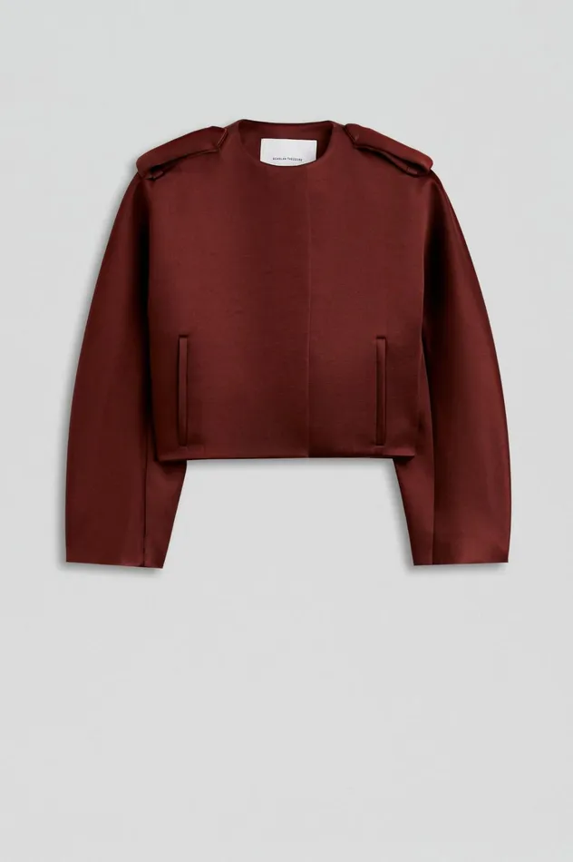 Jackets Women Scanlan Theodore SATIN COCOON SLEEVE JACKET Burgundy Jackets Women Scanlan Theodore SATIN COCOON SLEEVE JACKET Burgundy