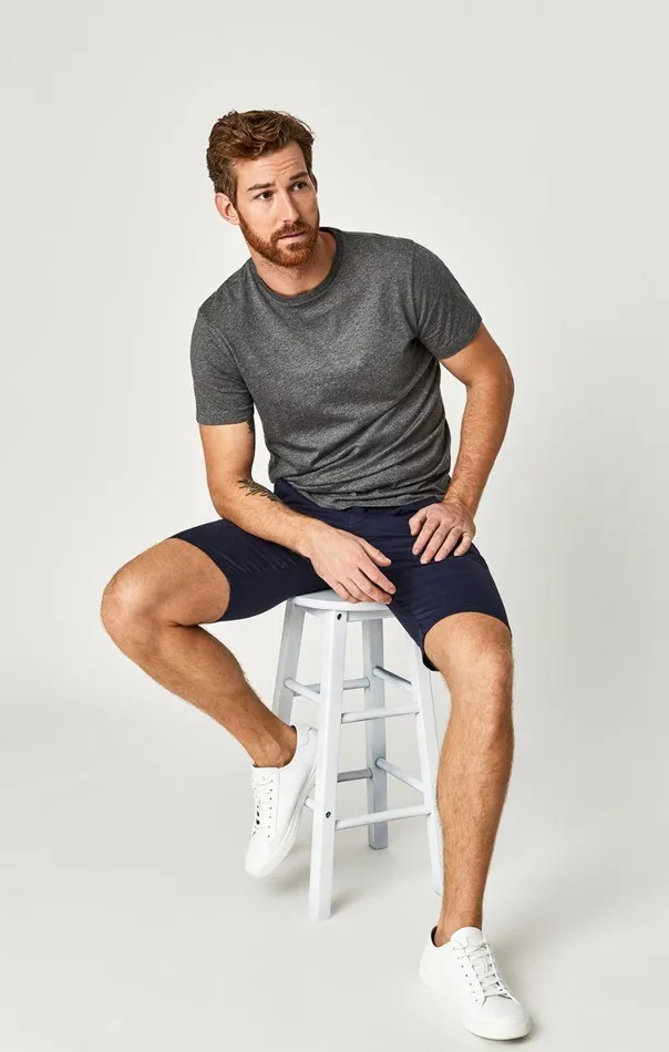 Jacob Shorts In Dark Navy Sateen Twill Men Mavi Jeans Shorts