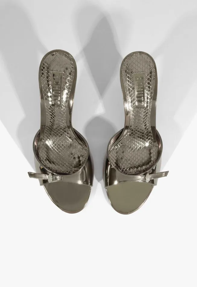 Jane Mule Sandal Silver Women Schutz Shoes Mules