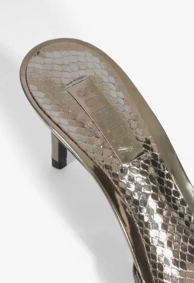 Jane Mule Sandal Silver Women Schutz Shoes Mules