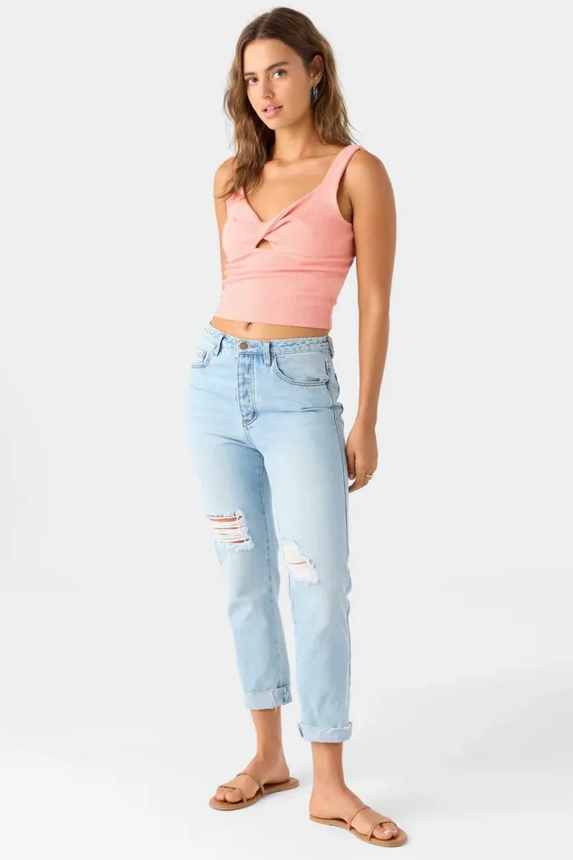 JAYDE TWIST KNIT TANK TOP Burnt Coral Women O039NEILL Collections