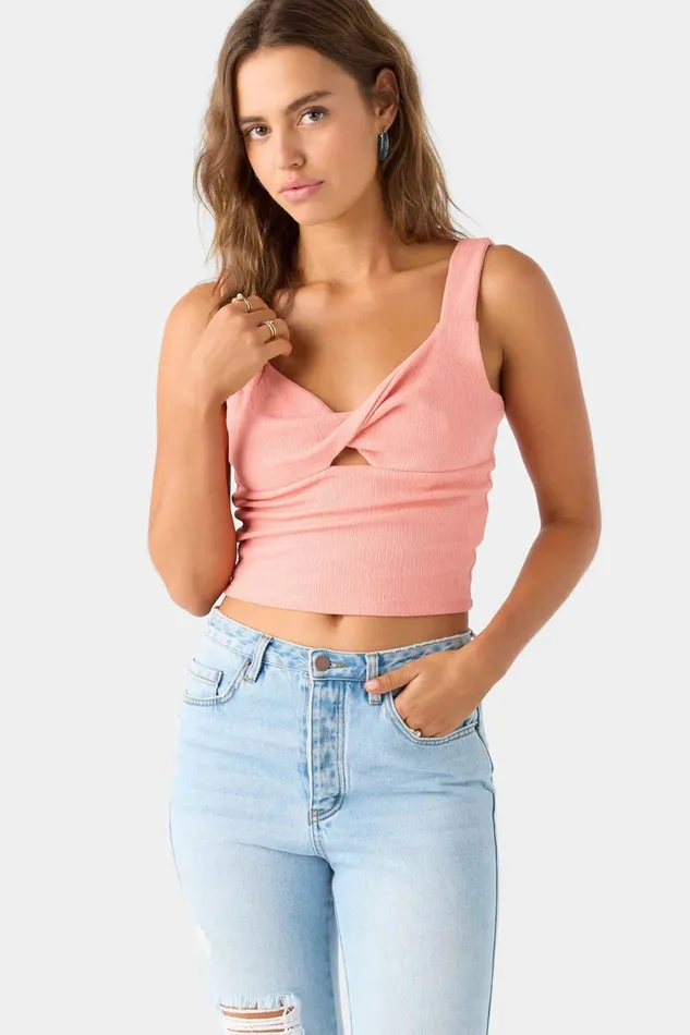 JAYDE TWIST KNIT TANK TOP Burnt Coral Women O039NEILL Collections