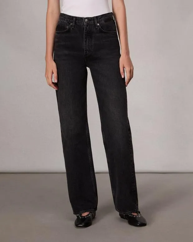 Jeans Women Rag and Bone Shea Relaxed Straight Jean Lightweight Rigid Denim Black Stone Jeans Women Rag and Bone Shea Relaxed Straight Jean Lightweight Rigid Denim Black Stone