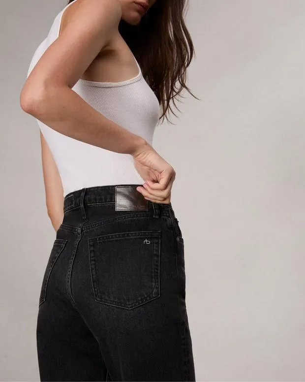 Jeans Women Rag and Bone Shea Relaxed Straight Jean Lightweight Rigid Denim Black Stone Jeans Women Rag and Bone Shea Relaxed Straight Jean Lightweight Rigid Denim Black Stone