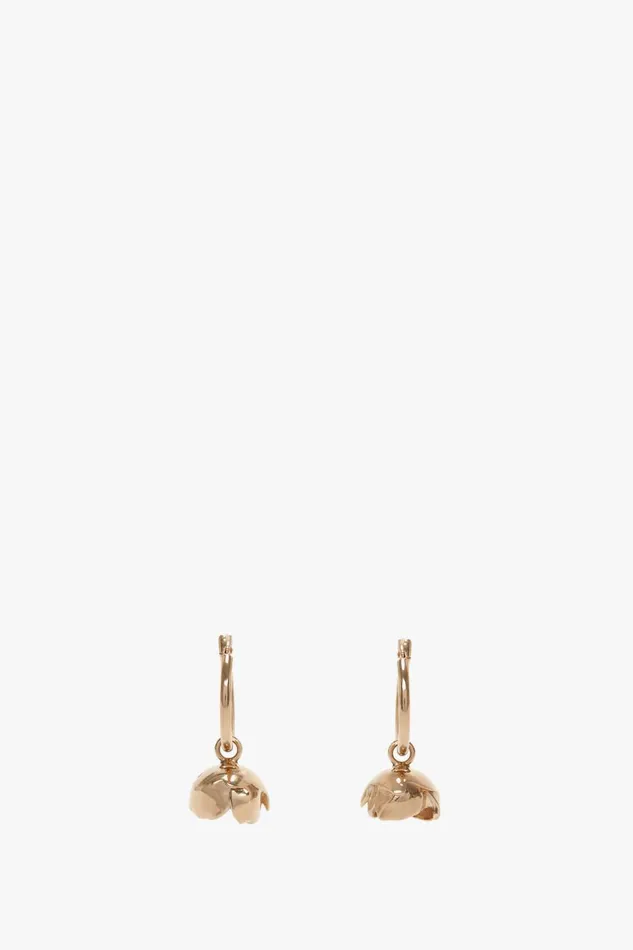 Jewellery Women Victoria Beckham Exclusive Camellia Flower Hoop Earrings In Gold