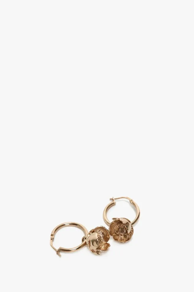 Jewellery Women Victoria Beckham Exclusive Camellia Flower Hoop Earrings In Gold