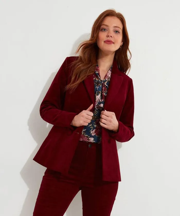 Joe Browns Coats and Jackets Women Double Breasted Cord Jacket Berry