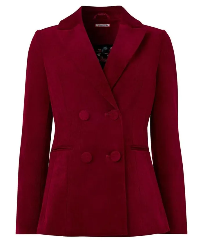 Joe Browns Coats and Jackets Women Double Breasted Cord Jacket Berry Joe Browns Coats and Jackets Women Double Breasted Cord Jacket Berry