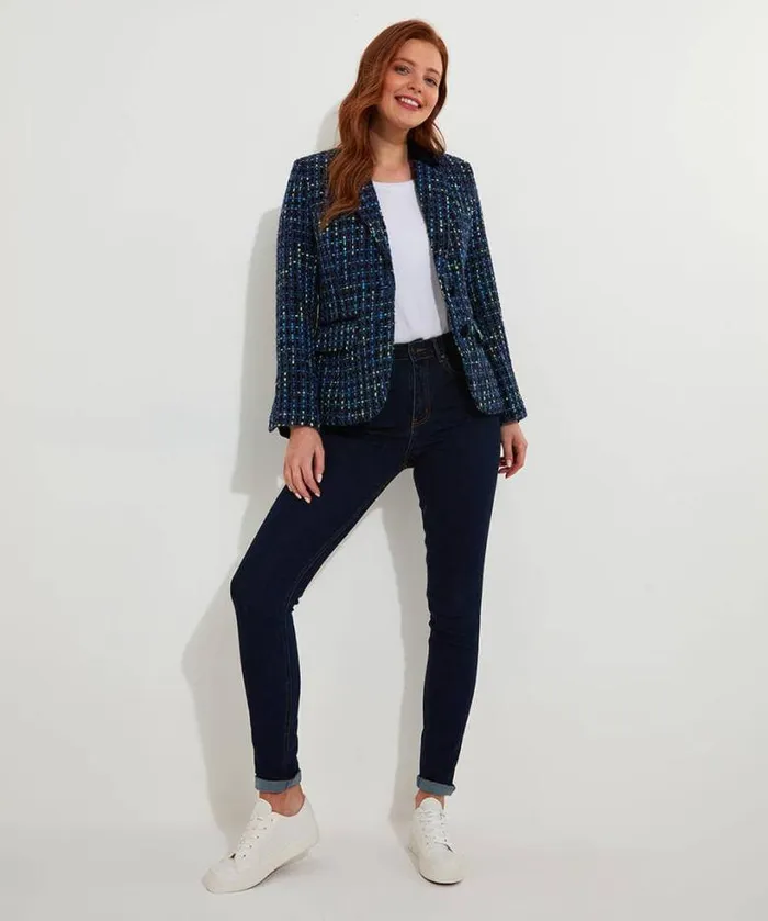 Joe Browns Coats and Jackets Women Tiah Tweed Jacket Blue Joe Browns Coats and Jackets Women Tiah Tweed Jacket Blue
