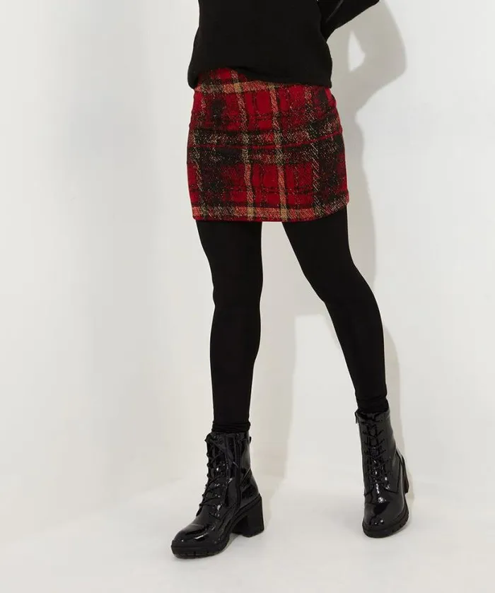 Joe Browns Jeans and Trousers Women Charming Check Skirted Legging Red Joe Browns Jeans and Trousers Women Charming Check Skirted Legging Red