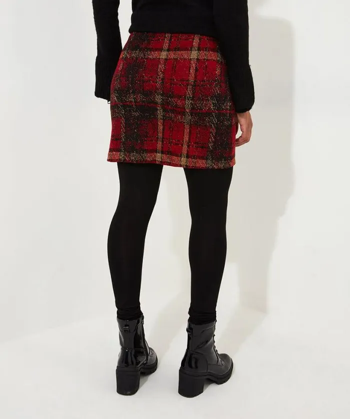 Joe Browns Jeans and Trousers Women Charming Check Skirted Legging Red Joe Browns Jeans and Trousers Women Charming Check Skirted Legging Red